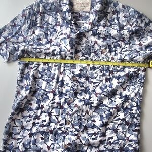$0024-Weatherproof Blue and White Floral Men's Shirt